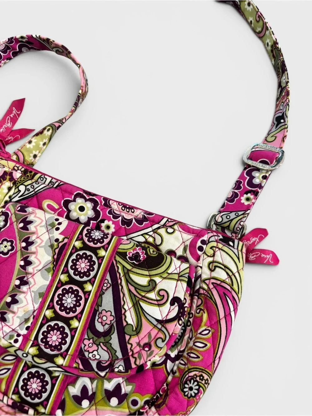 Vera Bradley Hot Pink Paisley Quilted Crossbody Bag